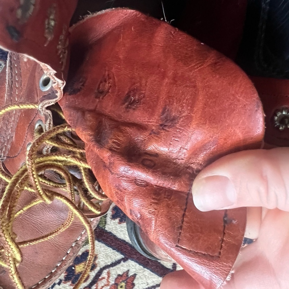 Red Wing Moc Toe SuperSole Work Boots Red Oro Russet 10 D Vintage 1990's - Picture 6 of 7